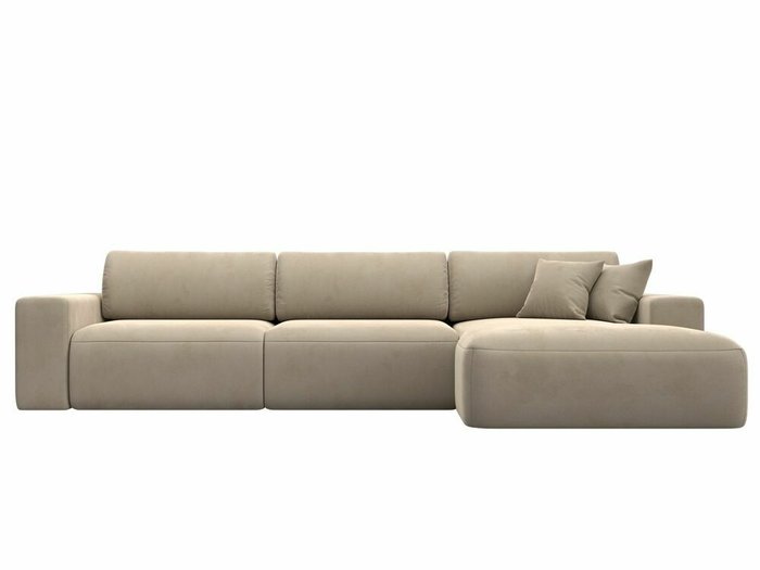 Угловой диван-кровать Лига 036 Классик Лонг бежевого цвета правый угол - купить Угловые диваны по цене 109999.0