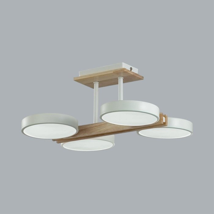Люстра потолочная светодиодная холодного белого света на штанге Lumion Plato 8030/72CL белый, дерево/металл, акрил LED 72W 3000-6000К 220V - лучшие Потолочные люстры в INMYROOM