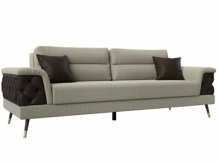 Прямой диван-кровать Лига 023 серо-бежевого цвета