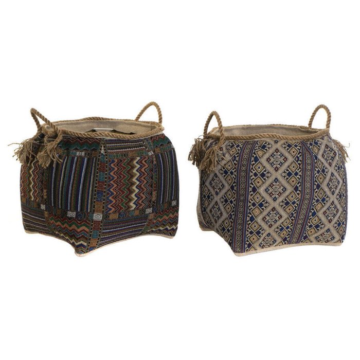 корзина DKD Home Decor Натуральное волокно 41 x 41 x 40 cm Boho (2 штук)