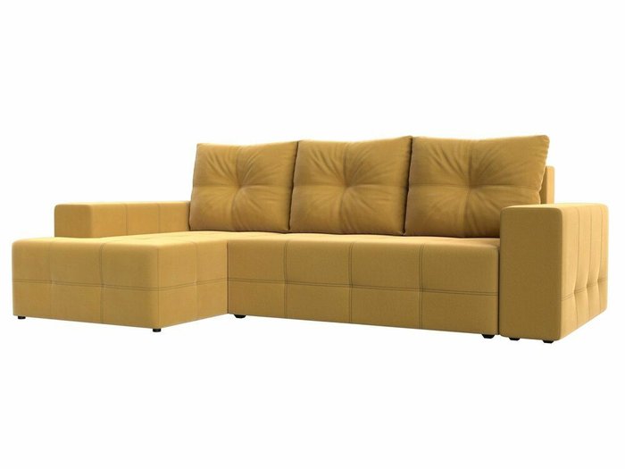 Угловой диван-кровать Перри желтого цвета левый угол