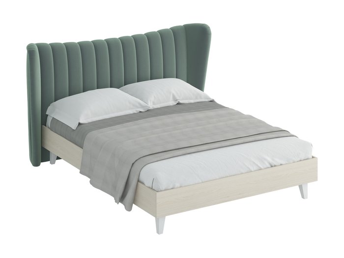 Кровать Queen Agata с изголовьям серо-зеленого цвета 160х200
