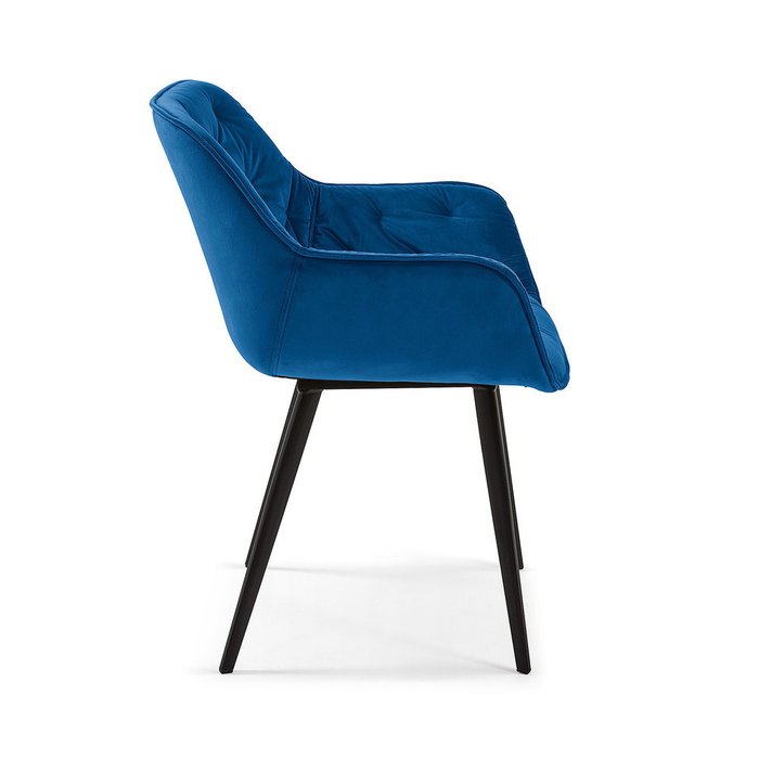 Стул Mulder из велюра синего цвета - купить Обеденные стулья по цене 31990.0