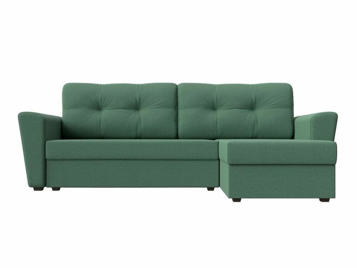 Угловой диван-кровать Амстердам лайт зеленого цвета правый угол - купить Угловые диваны по цене 27999.0