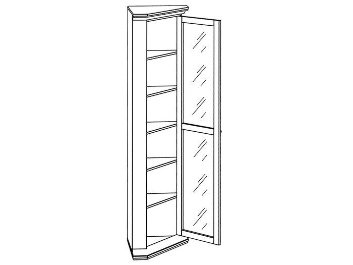 Книжный шкаф угловой белого цвета - купить Книжные шкафы по цене 28800.0