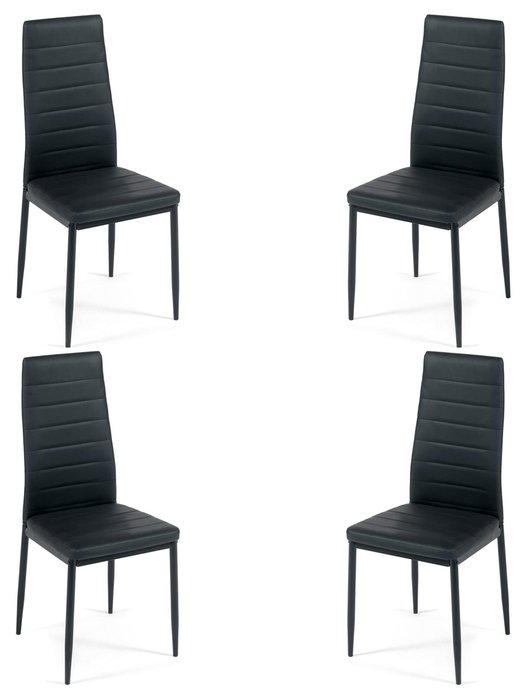 Набор из четырех стульев Easy Chair черного цвета Набор из четырех стульев Easy Chair черного цвета