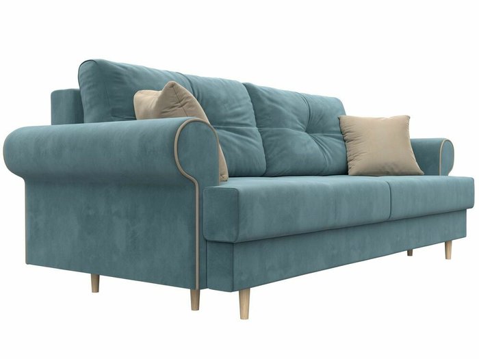 Прямой диван-кровать Сплин бирюзового цвета - лучшие Прямые диваны в INMYROOM