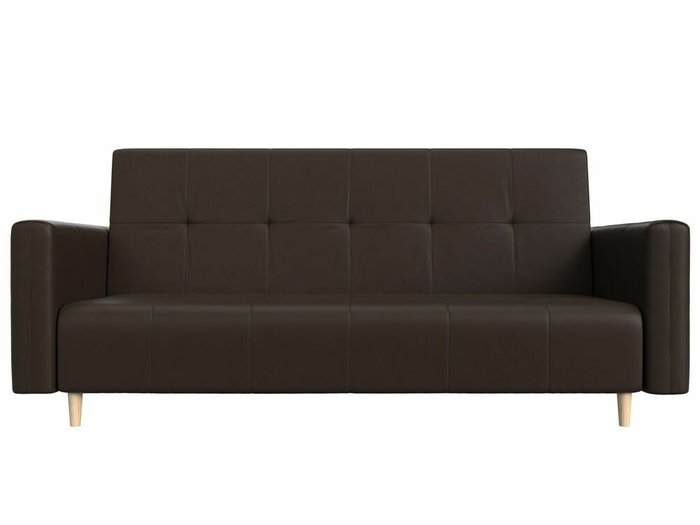 Прямой диван-кровать Вест коричневого цвета (экокожа) - купить Прямые диваны по цене 26999.0