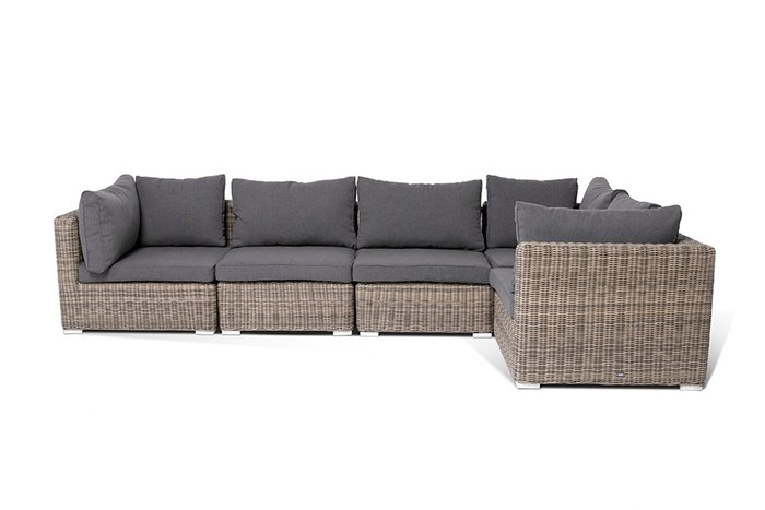 Трансформирующийся диван Лунго с подушками серого цвета - лучшие Садовые диваны в INMYROOM