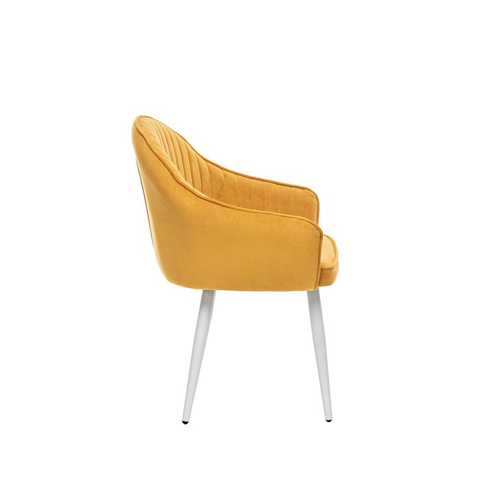 Стул Вайд горчичного цвета с белыми ножками - лучшие Обеденные стулья в INMYROOM