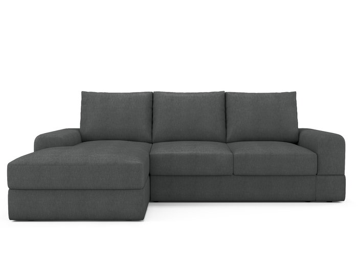 Угловой раскладной диван Elke левый темно-серого цвета