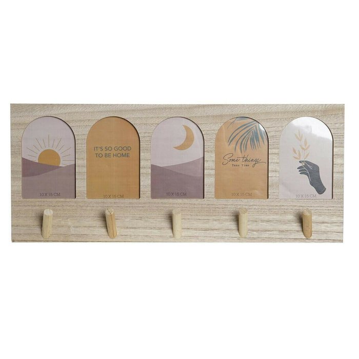 Вешалка 56 x 5 x 23,5 cm Натуральный Разноцветный Деревянный MDF Boho