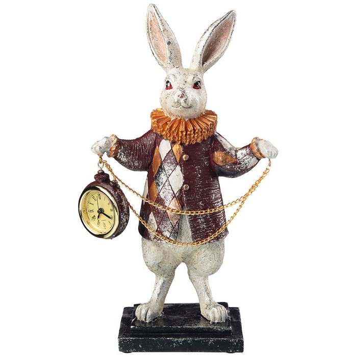 Часы Кролик цвет бежевый с бордовым