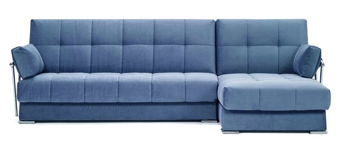 Угловой диван с подлокотниками Дудинка Galaxy синего цвета - купить Угловые диваны по цене 49990.0