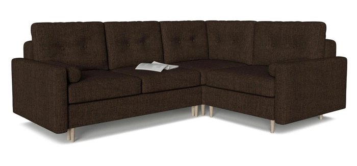 Диван-кровать модульный угловой Белфаст коричневого цвета
