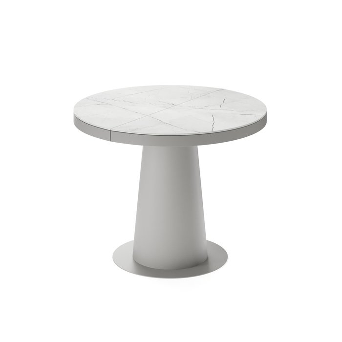 Раздвижной обеденный стол Мирах S бело-серого цвета