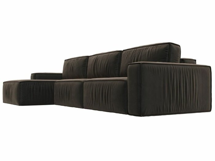 Угловой диван-кровать Прага Классик лонг темно-коричневого цвета левый угол - лучшие Угловые диваны в INMYROOM