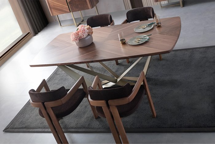 Обеденный стол Мейеру коричневого цвета - купить Обеденные столы по цене 204282.0
