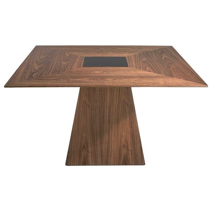 Квадратный обеденный стол со вставкой из черного стекла - лучшие Обеденные столы в INMYROOM