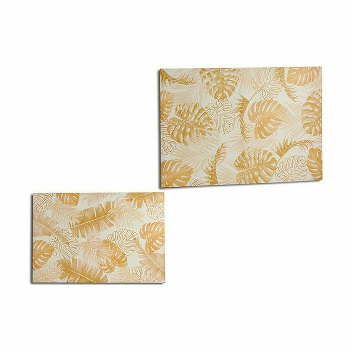 Полотно Лист растения Позолоченный 120 x 80 x 2,5 cm (4 штук) - купить Картины по цене 8502.0