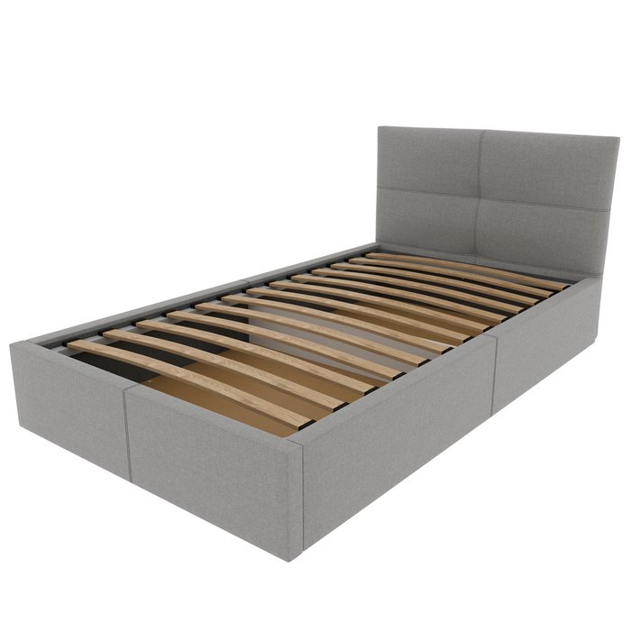 Кровать с мягким изголовьем и подъемным механизмом Меркурий 90х200 серого цвета - купить Кровати для спальни по цене 15488.0