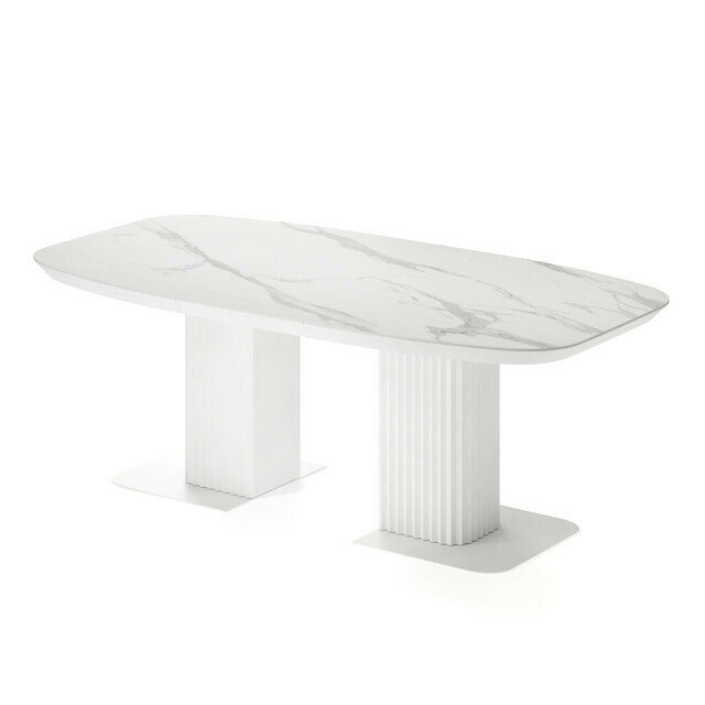 Раздвижной обеденный стол Гиртаб со столешницей цвета белый мрамор - купить Обеденные столы по цене 200970.0