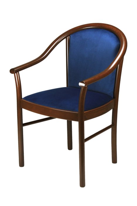 Стул-кресло деревянный Анна синего цвета