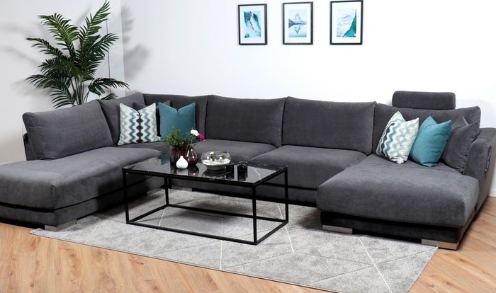 Угловой диван Andango серого цвета - купить Угловые диваны по цене 236681.0