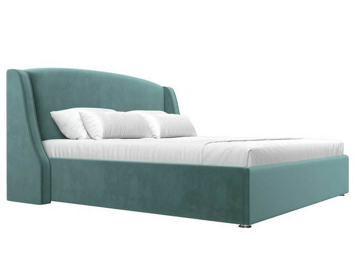 Кровать Лотос 180х200 бирюзового цвета с подъемным механизмом - лучшие Кровати для спальни в INMYROOM
