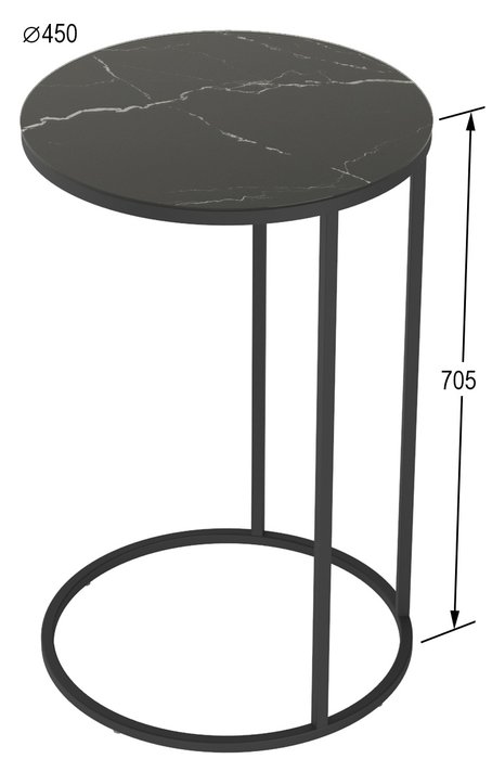 Стол кофейный Остин УФ черного цвета - купить Кофейные столики по цене 5800.0