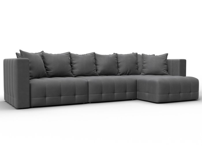 Угловой диван-кровать Лига-052 Лонг серого цвета Угловой диван-кровать Лига-052 Лонг серого цвета