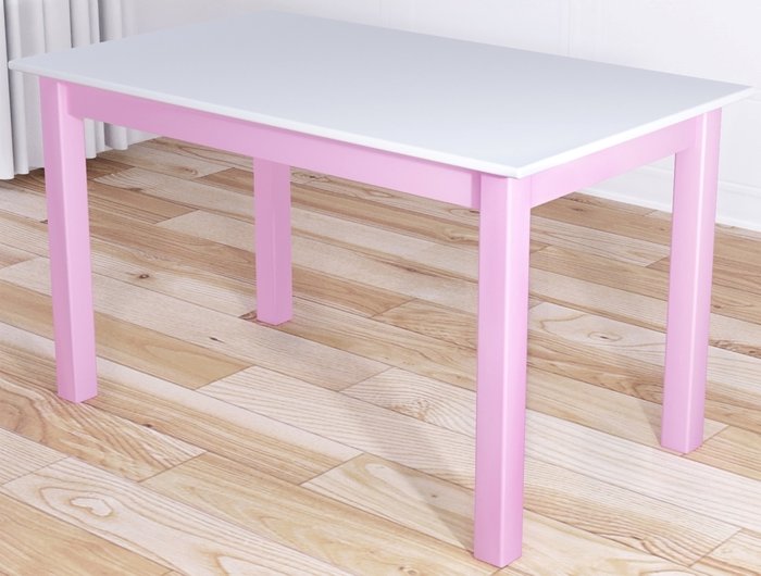 Стол обеденный Классика 120х60 бело-розового цвета - купить Обеденные столы по цене 10343.0