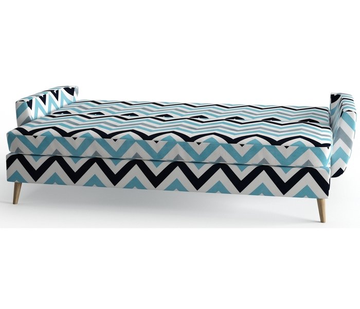 Диван-кровать Авиньон в обивке из микровелюра серо-голубого цвета - лучшие Прямые диваны в INMYROOM
