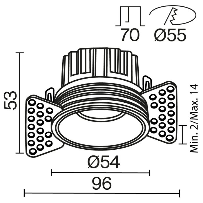 Встраиваемый светильник Technical DL058-7W2.7K-TRS-W Round Downlight - лучшие Встраиваемые споты в INMYROOM Встраиваемый светильник Technical DL058-7W2.7K-TRS-W Round Downlight - лучшие Встраиваемые споты в INMYROOM