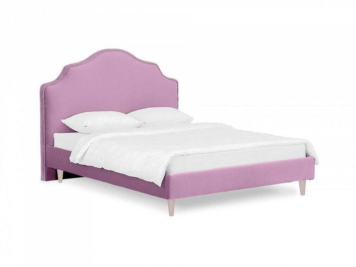 Кровать Queen II Victoria L 160х200 лилового цвета с бежевыми ножками 