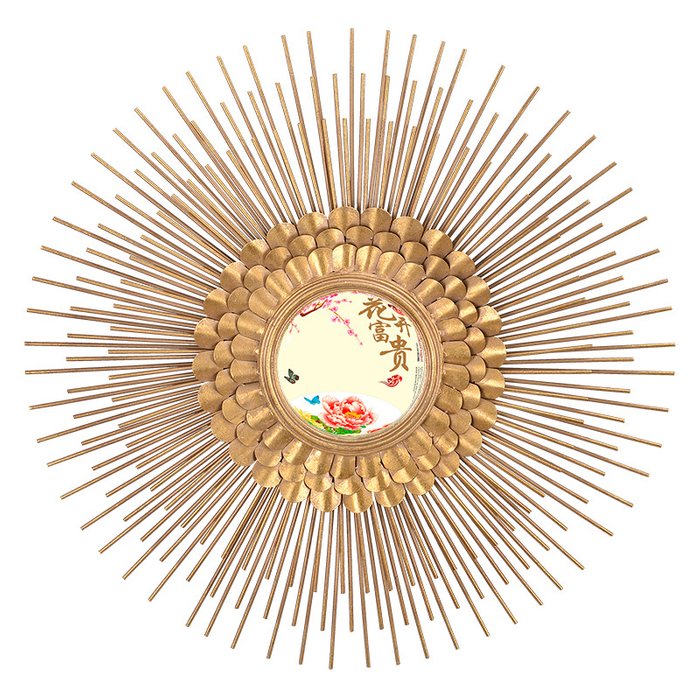 Настенное зеркало Pijy в декоративной раме золотого цвета