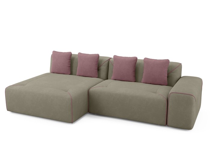 Угловой диван-кровать левый Portu серо-бежевого цвета - купить Угловые диваны по цене 81900.0
