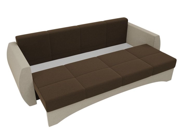 Прямой диван-кровать Сатурн коричнево-бежевого цвета - лучшие Прямые диваны в INMYROOM