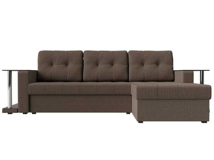 Угловой диван-кровать Даллас коричневого цвета - купить Угловые диваны по цене 40590.0