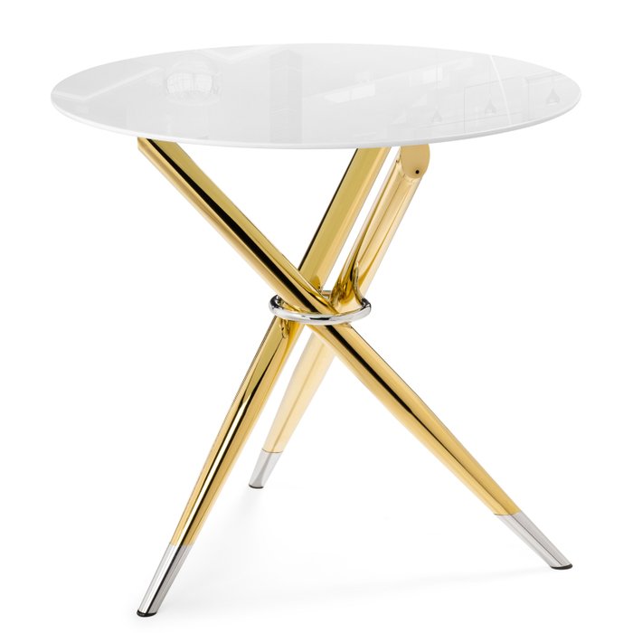 Обеденный стол Rock М бело-золотого цвета - купить Обеденные столы по цене 15900.0