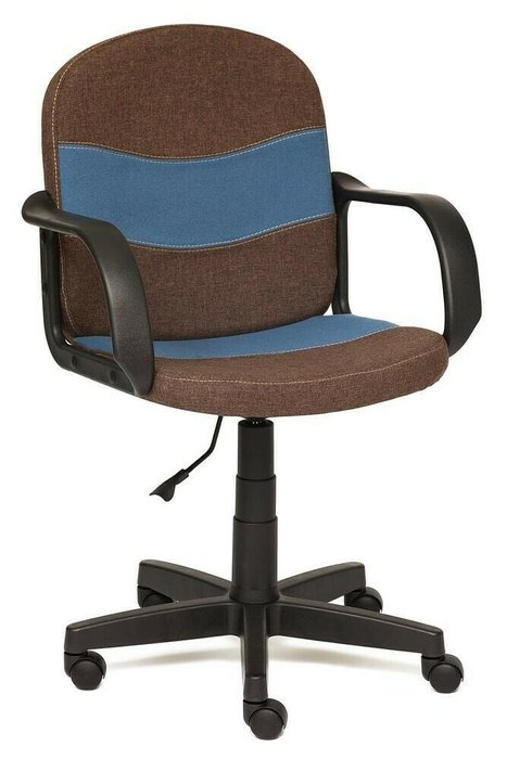 Кресло офисное Baggi коричнево-синего цвета