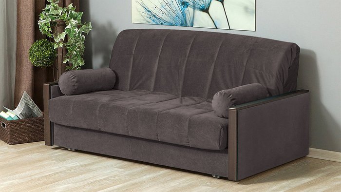 Диван-кровать Росанна темно-коричневого цвета - купить Прямые диваны по цене 69800.0