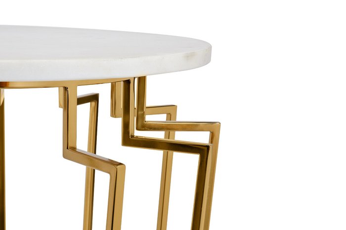 Кофейный столик бело-золотого цвета - купить Кофейные столики по цене 36800.0