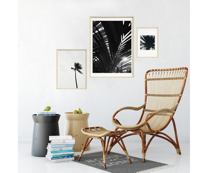 Панно Botanic в рамке из массива ели - лучшие Принты в INMYROOM