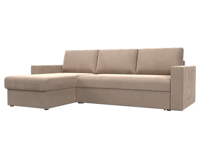 Угловой диван-кровать Траумберг L бежевого цвета левый угол 