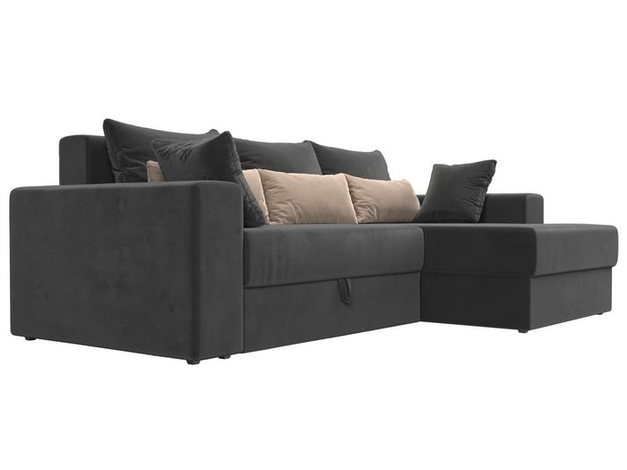 Угловой диван-кровать Мэдисон серо-бежевого цвета - лучшие Угловые диваны в INMYROOM