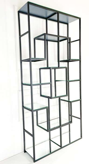 Стеллаж "Martin" черный с зеркалом (2000х900х300) - купить Стеллажи по цене 51000