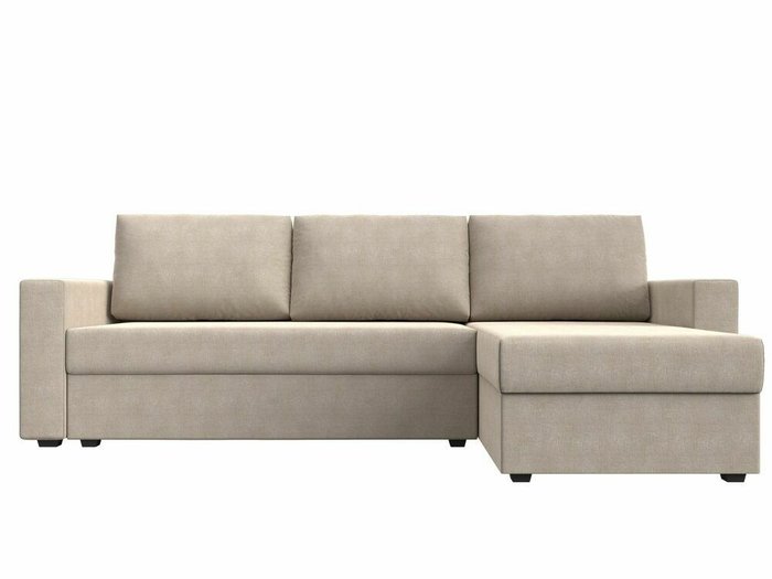 Угловой диван-кровать Траумберг Лайт бежевого цвета правый угол  - купить Угловые диваны по цене 27999.0