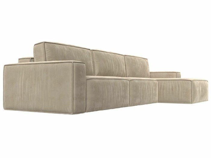 Угловой диван-кровать Прага Классик лонг бежевого цвета правый угол - лучшие Угловые диваны в INMYROOM