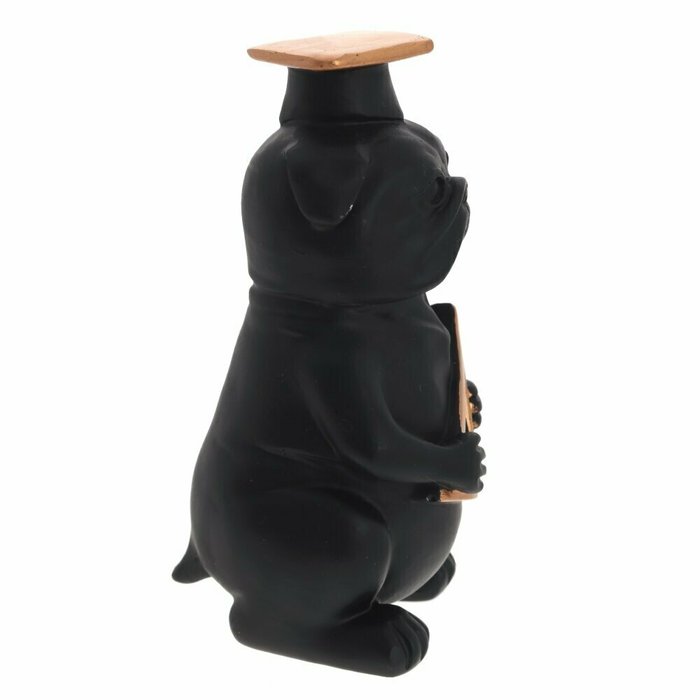 Фигурка декоративная Собака с линейкой черного цвета - купить Фигуры и статуэтки по цене 1480.0